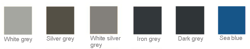 02 hojas de acero de color disponibles.