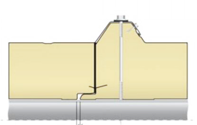 01 PUR techo acero s&aacute;ndwich paneles conjunta