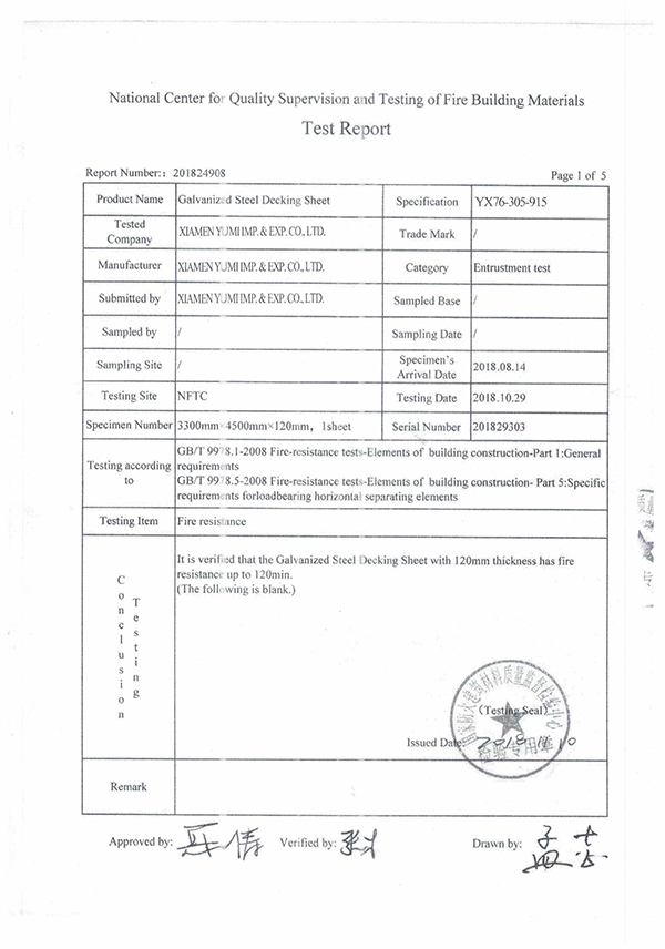 Informe de prueba de fuego